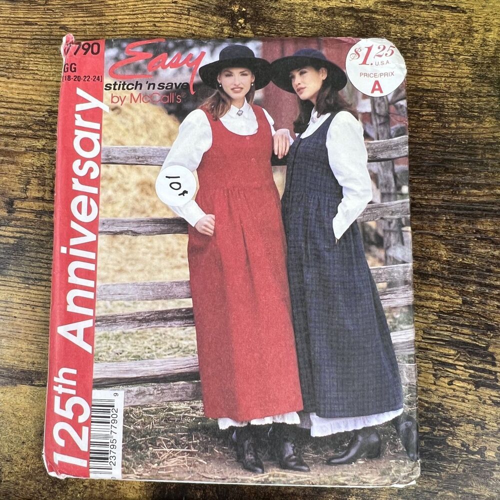McCall’s Womens Dress Vintage Uncut Pattern Sz Y #7790